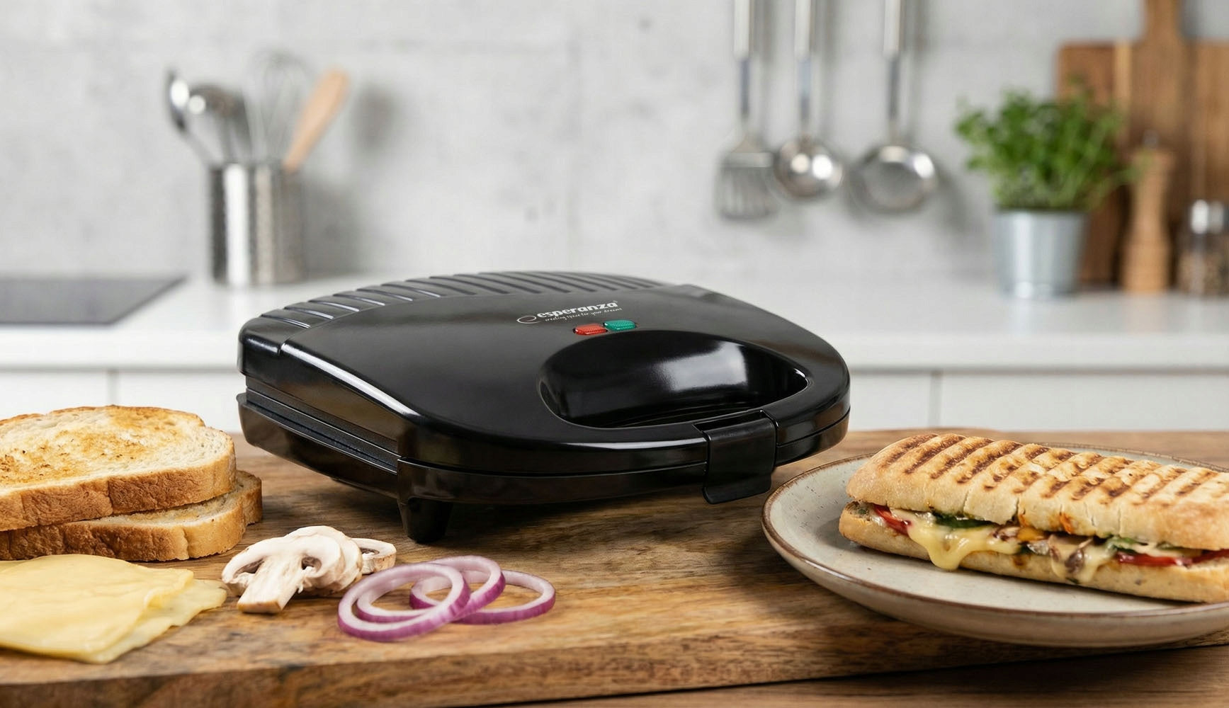 TOASTER FOR SANDWICHES TORTILLA GRILL 1000W ESPERANZA PLATE GRILL Model TOSTER OPIEKACZ GRILL DO KANAPEK PANINI D1