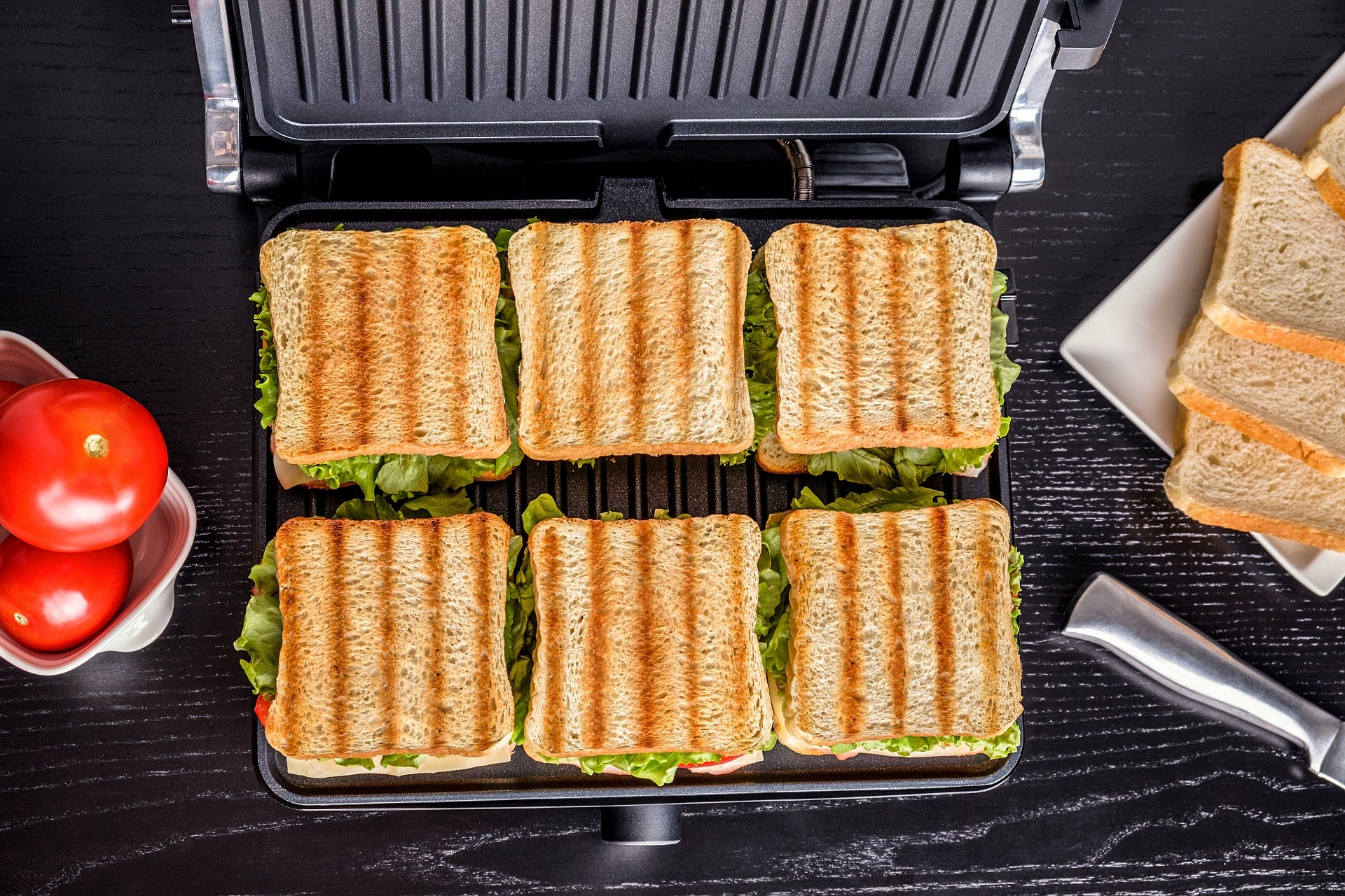 TOASTER OVEN GRILL FOR PANINI SANDWICHES ELECTRIC FOLDING STRONG 2000W Grill type contact folding