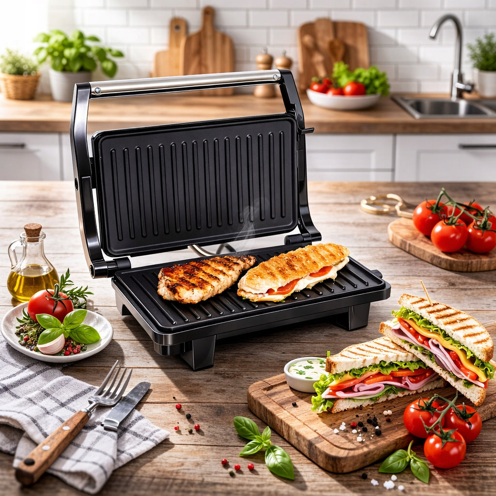 TOASTER OVEN GRILL FOR PANINI SANDWICHES ELECTRIC FOLDING STRONG Power rating 2200 W