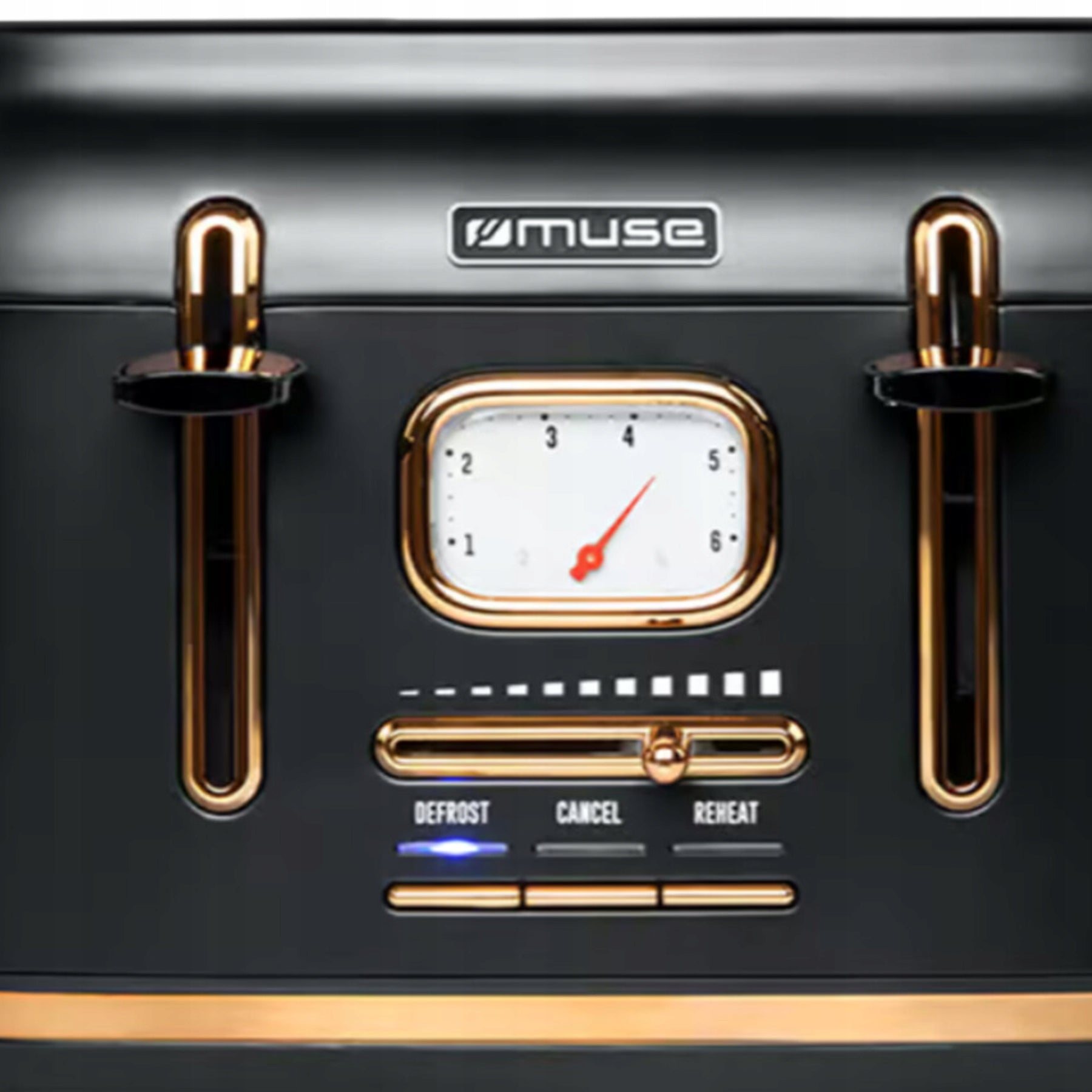 TOASTER RETRO HIGH POWER 1800W 4TOSTY BLACK GOLD REG. TEMPERATURE Power rating 1800 W