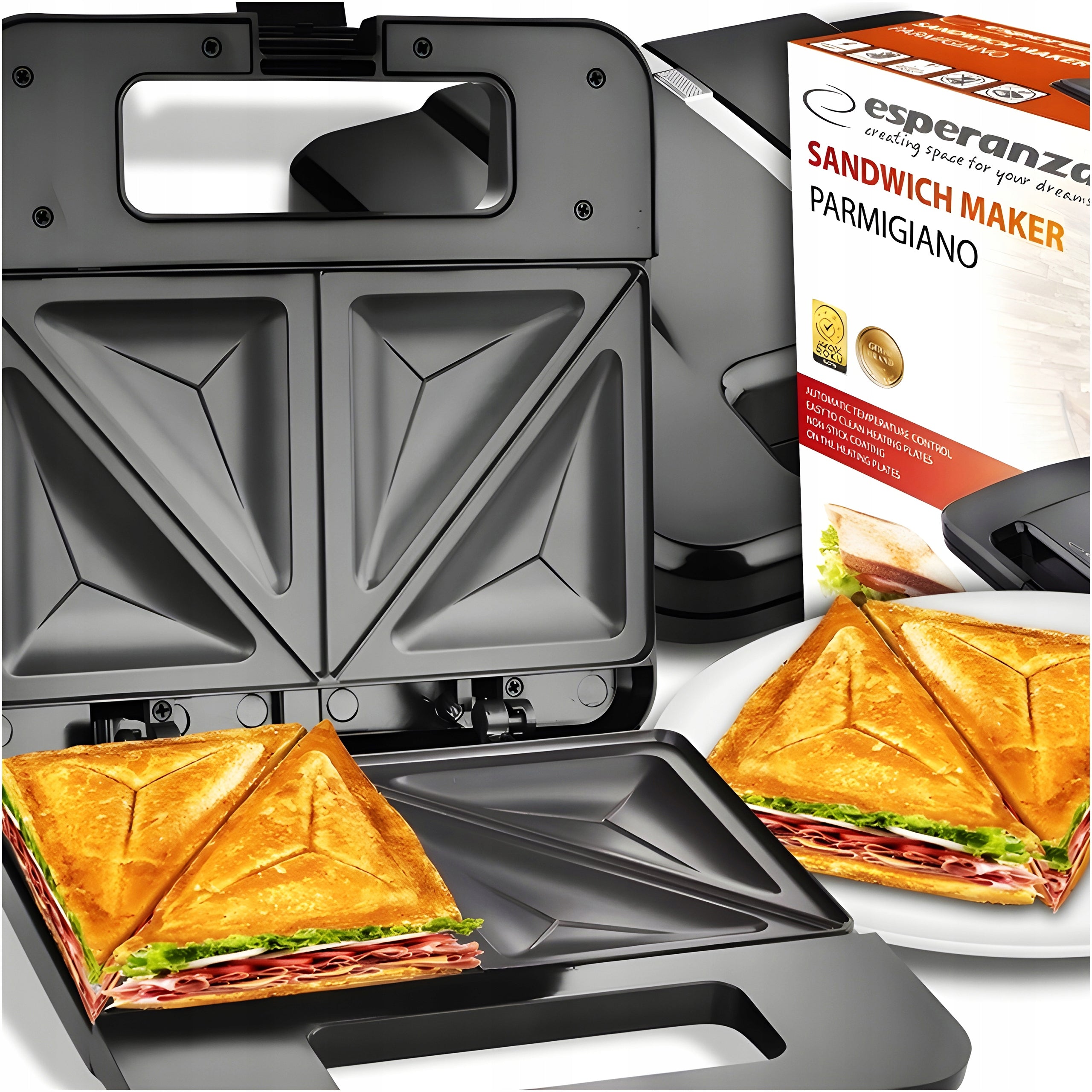 TOASTER SANDWICH 1000W NONSTICK COATING