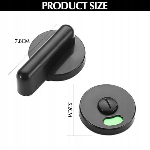 TOILET DOOR HANDLE BLACK UNIVERSAL INDICATOR RED GREEN for home Manufacturer code Nieoznaczona