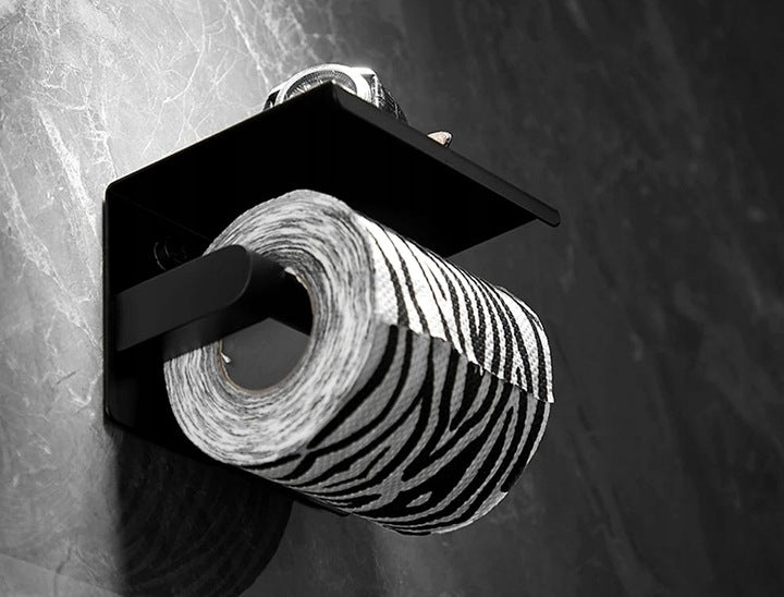 TOILET PAPER HANGER HOLDER WITH SHELF METAL PEGS SILVER Manufacturer code MM253-8-10-2025