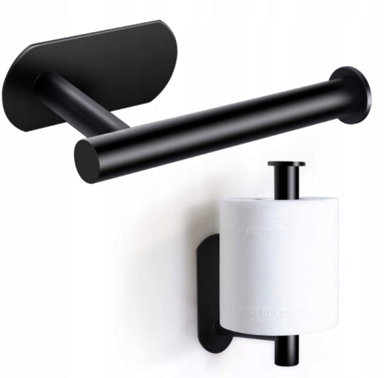 TOILET PAPER HANGER HOLDER WITHOUT DRILLING SELF-ADHESIVE BLACK Brand DAZMA