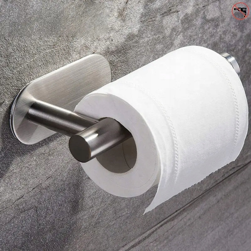 TOILET PAPER HANGER HOLDER WITHOUT DRILLING SELF-ADHESIVE SILVER Manufacturer code silver 16