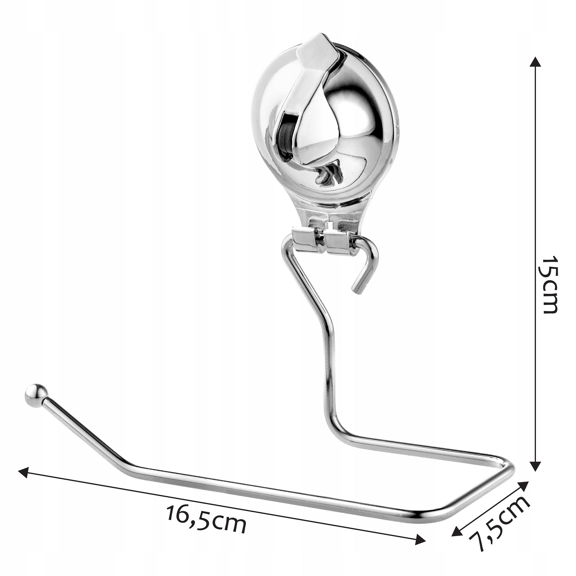 TOILET PAPER HANGER HOLDER WITHOUT DRILLING WITH SUCTION CUP SILVER STEEL Brand Kadax