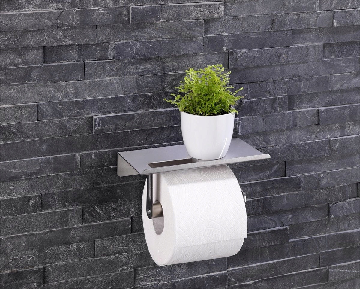 TOILET PAPER HOLDER + 2in1 Metal Shelf Product height 7.5 cm