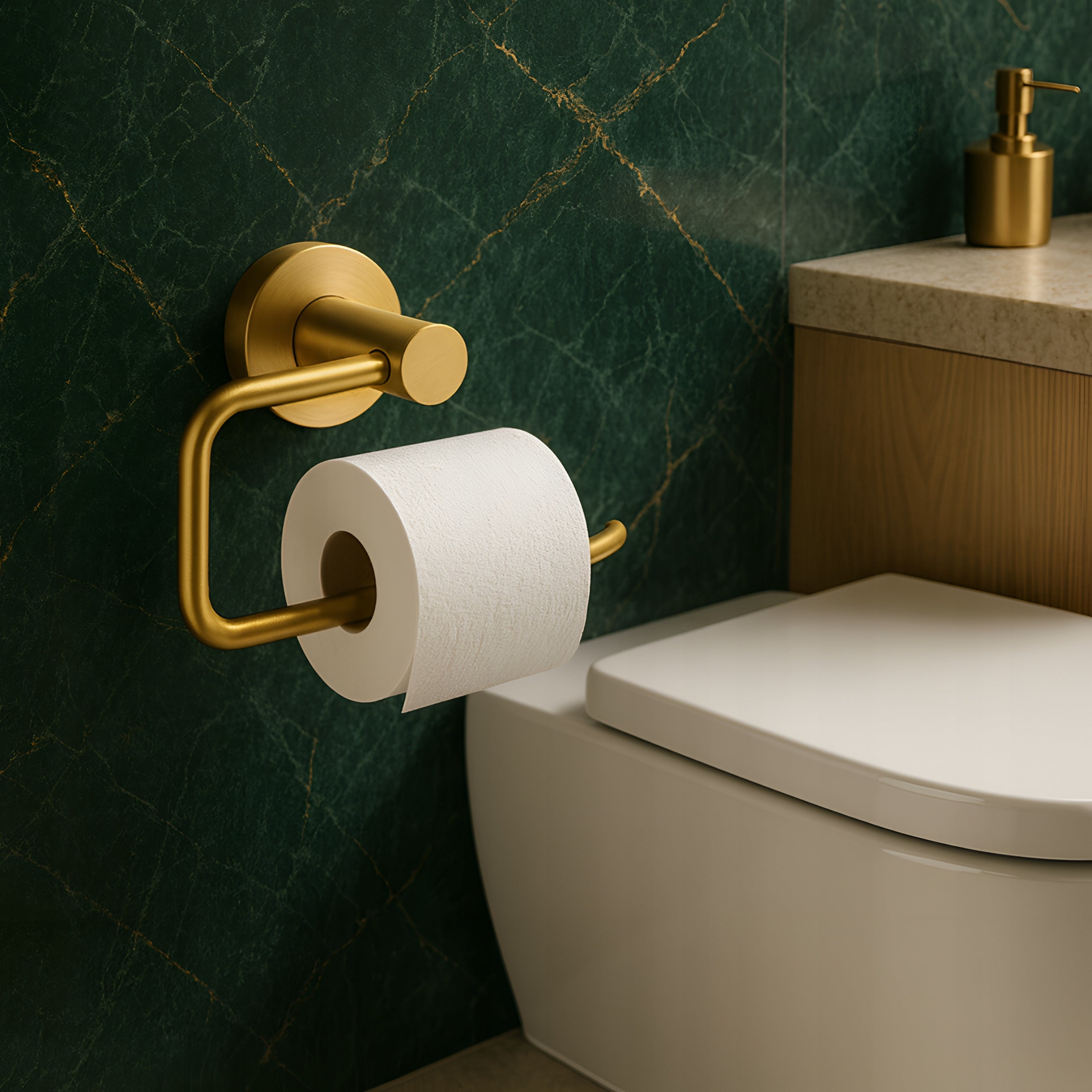 TOILET PAPER HOLDER BATHROOM HANGER METAL DELVANT ESVAN GOLD Manufacturer code UCHWYT NA PAPIER WISZĄCY ESVAN ZŁOTY