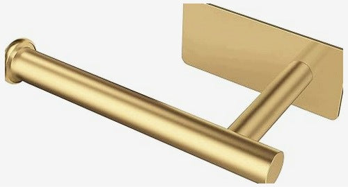 TOILET PAPER HOLDER GOLD STEEL SELF ADHESIVE WALL MOUNTED FOR HOME