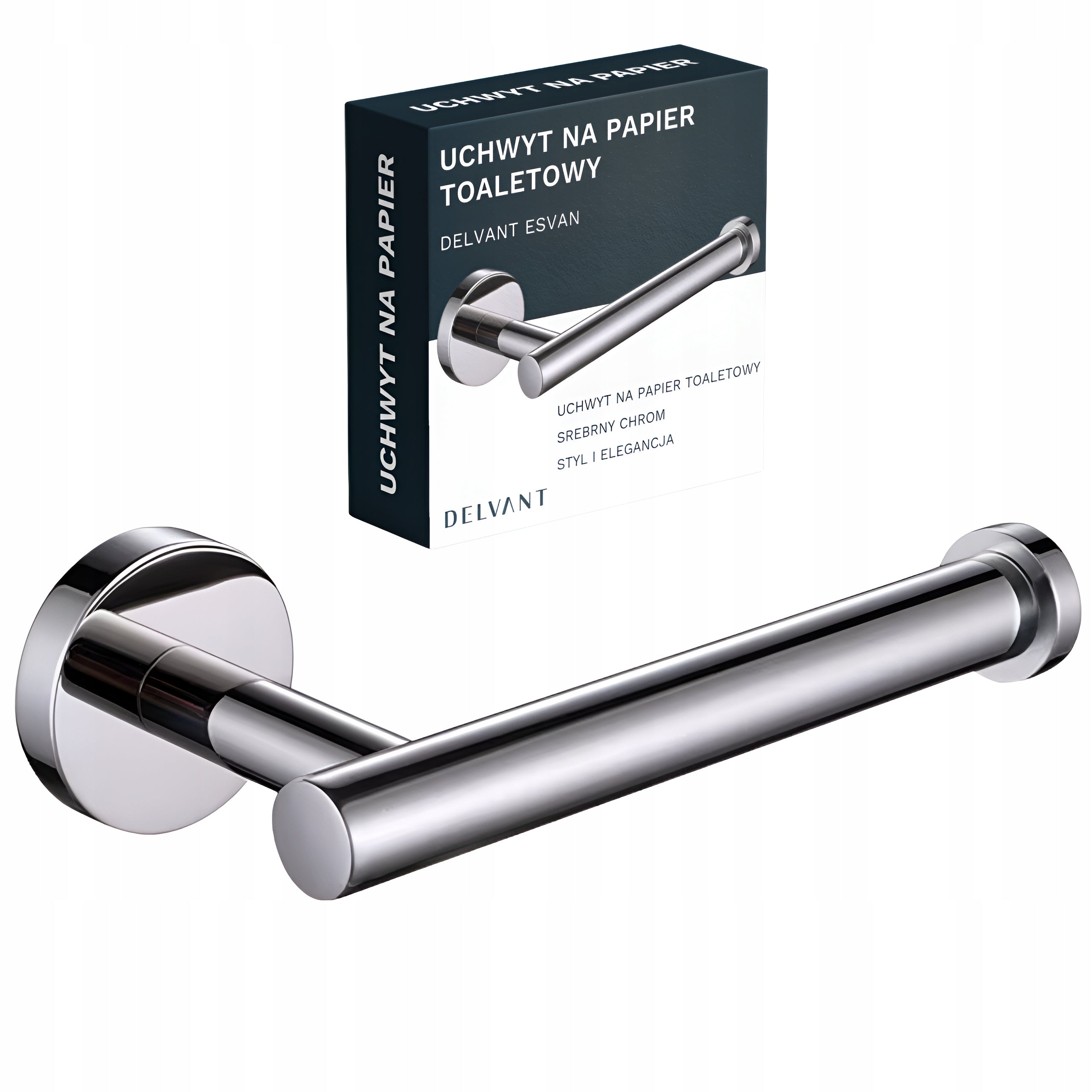 TOILET PAPER HOLDER HANGER METAL BATHROOM DELVANT ESVAN CHROME