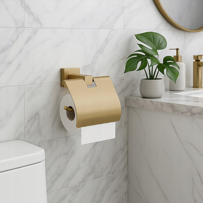 TOILET PAPER HOLDER HANGER METAL BUNO-GL-BR GOLD BRUSHED Packaging status original