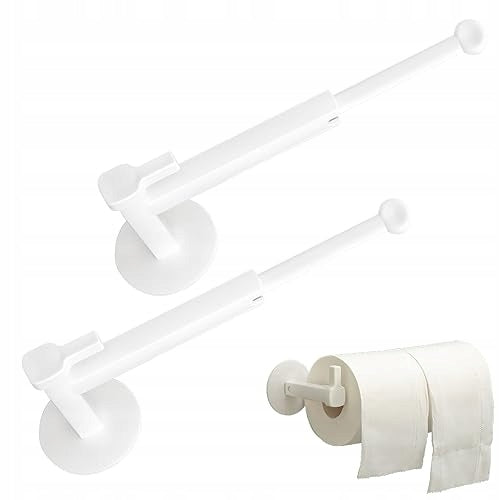 TOILET PAPER HOLDER SELF ADHESIVE ROTARY RETRACTABLE 2 PCS STEEL