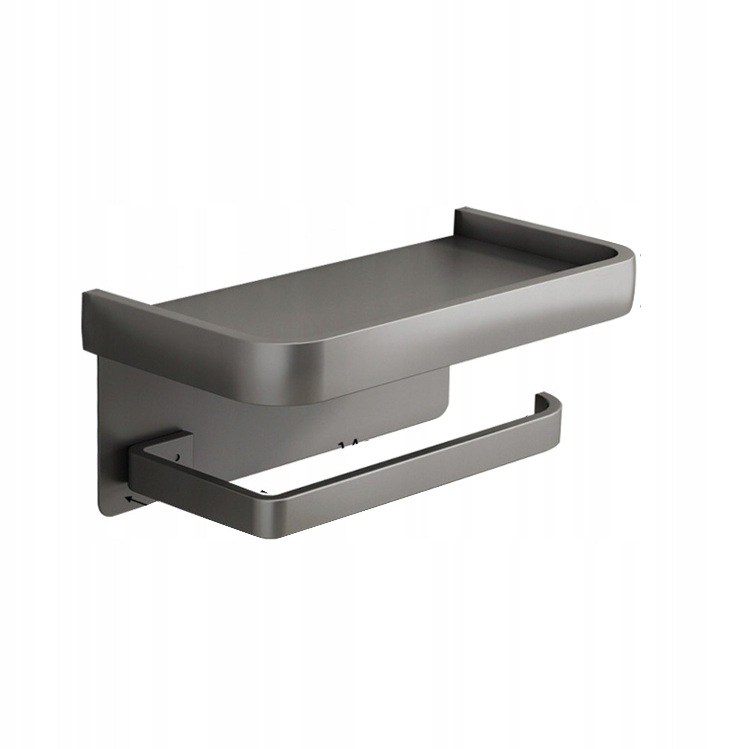 TOILET PAPER HOLDER WITH SHELF in phone stand self-adhesive grey Packaging status original