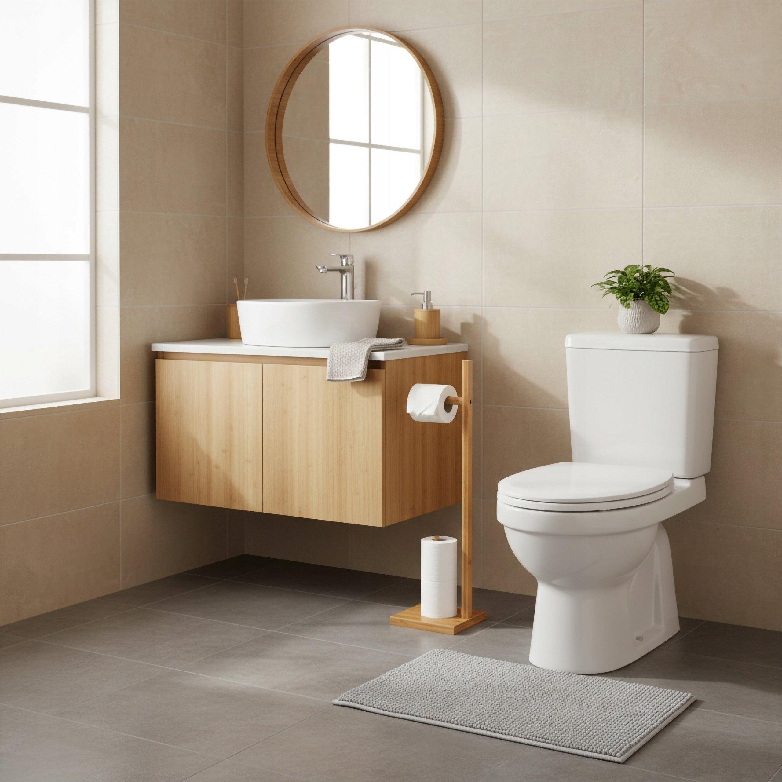 TOILET PAPER RACK BAMBOO BATHROOM WOODEN HOLDER TOILET STOCK Manufacturer code 330333MG