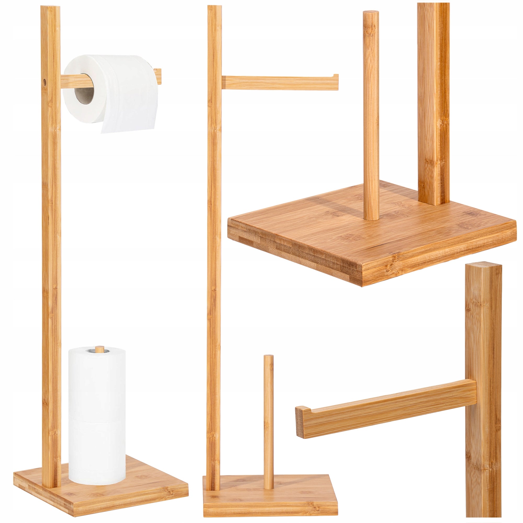 TOILET PAPER RACK BAMBOO BATHROOM WOODEN HOLDER TOILET STOCK