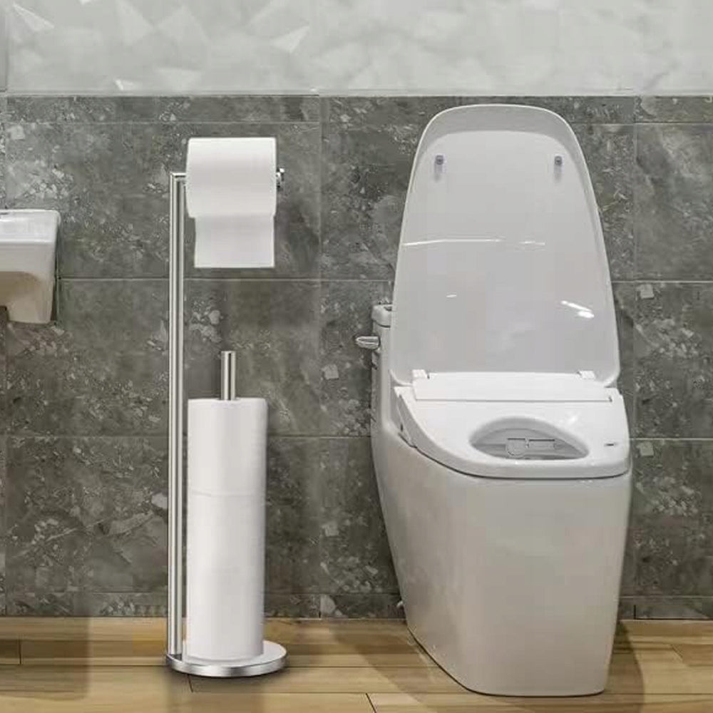TOILET PAPER RACK FREESTANDING SILVER TOILET PAPER RACK Packaging status original