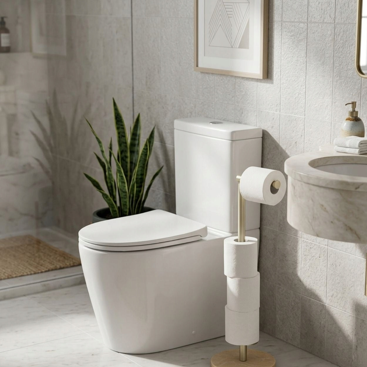 TOILET PAPER STAND Metal Paper Roll Holder FREESTANDING Brand no brand