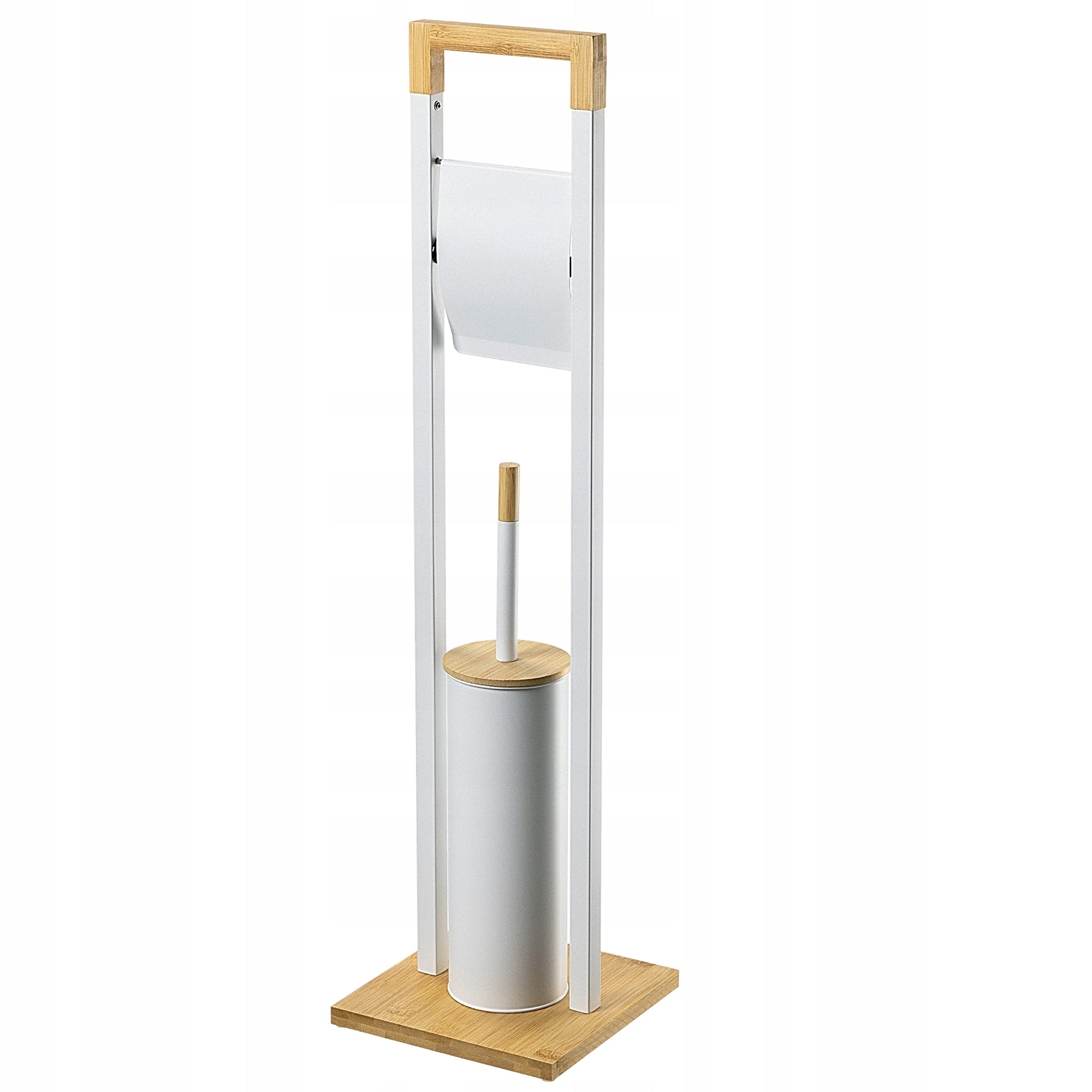 TOILET PAPER STAND WHITE HOLDER HANGER TOILET BRUSH 2in1 CONTAINER Packaging status original