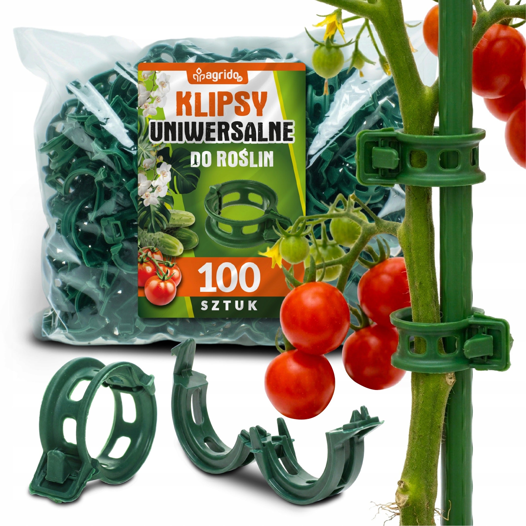 TOMATO CLIPS 100 PIECES CLASPS HANDLE BEAN STEM CLIP SHOOTS