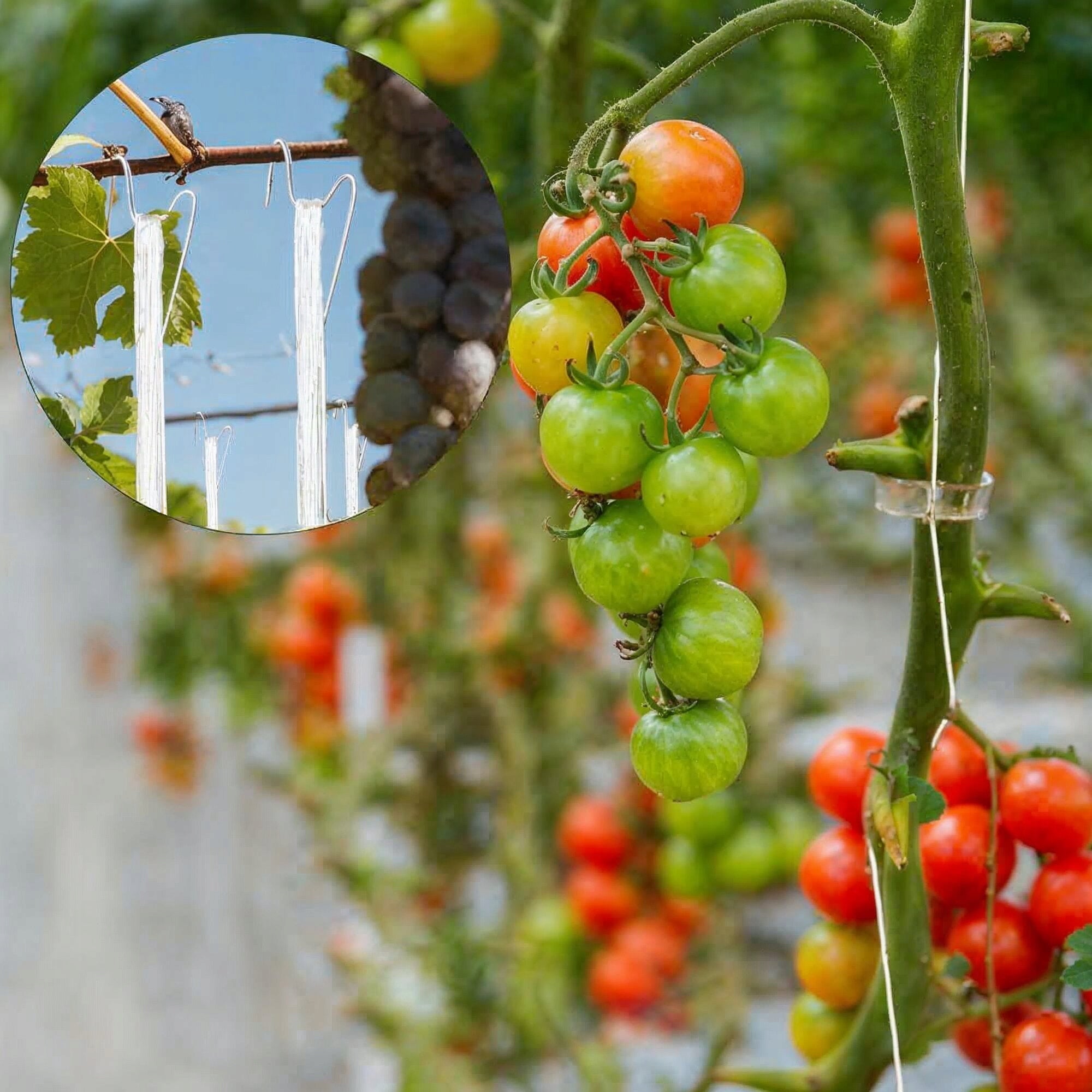 TOMATO CLIPS 100 pieces + GREENHOUSE HOOKS STRING 10m 10 pieces Manufacturer code HACZYKI ZAPINKI DO SZKLARNI PAPRYKI OGÓRKÓW