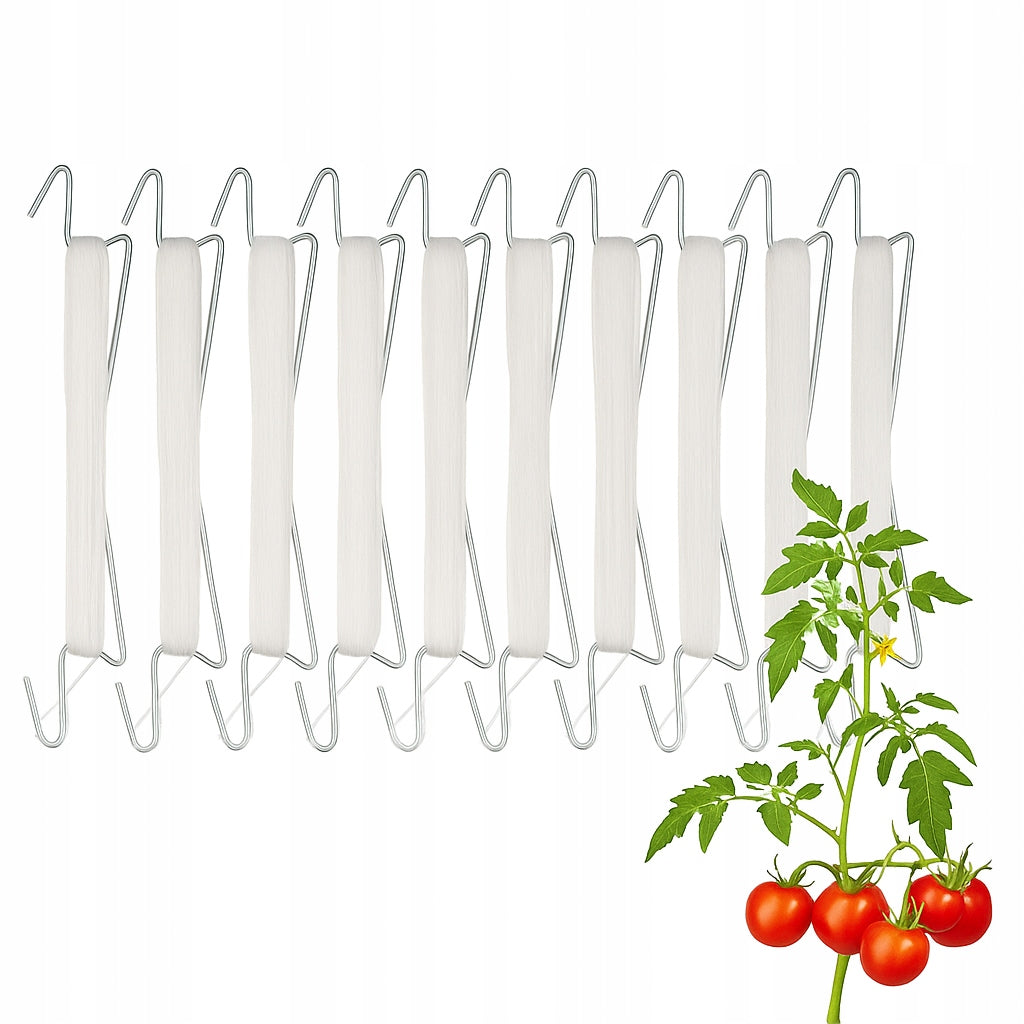 TOMATO CLIPS 100 pieces + GREENHOUSE HOOKS STRING 10m 10 pieces Number of pieces 100 pcs