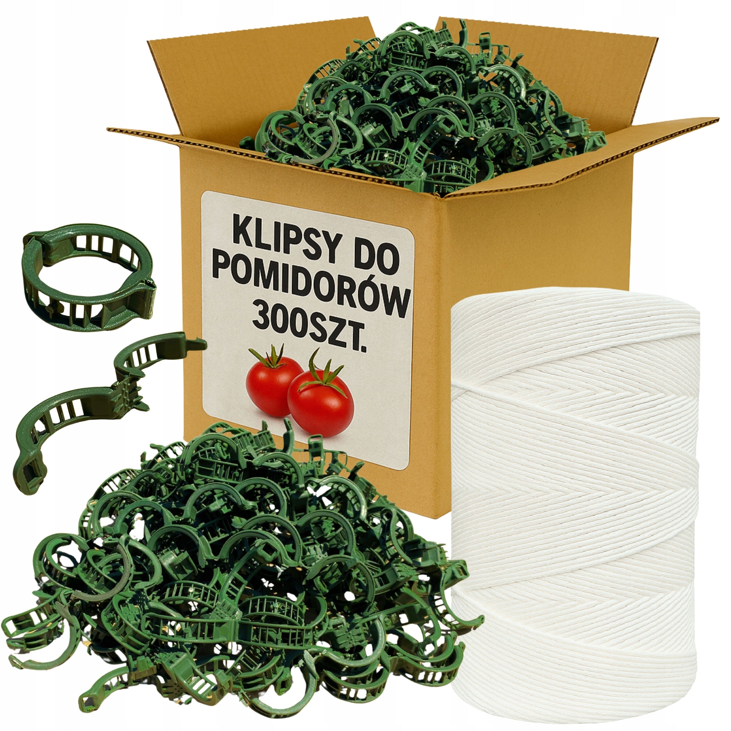 TOMATO CLIPS Bean Beam CLASPS CLIPS 300 PCS + STRING 1000M 1KG