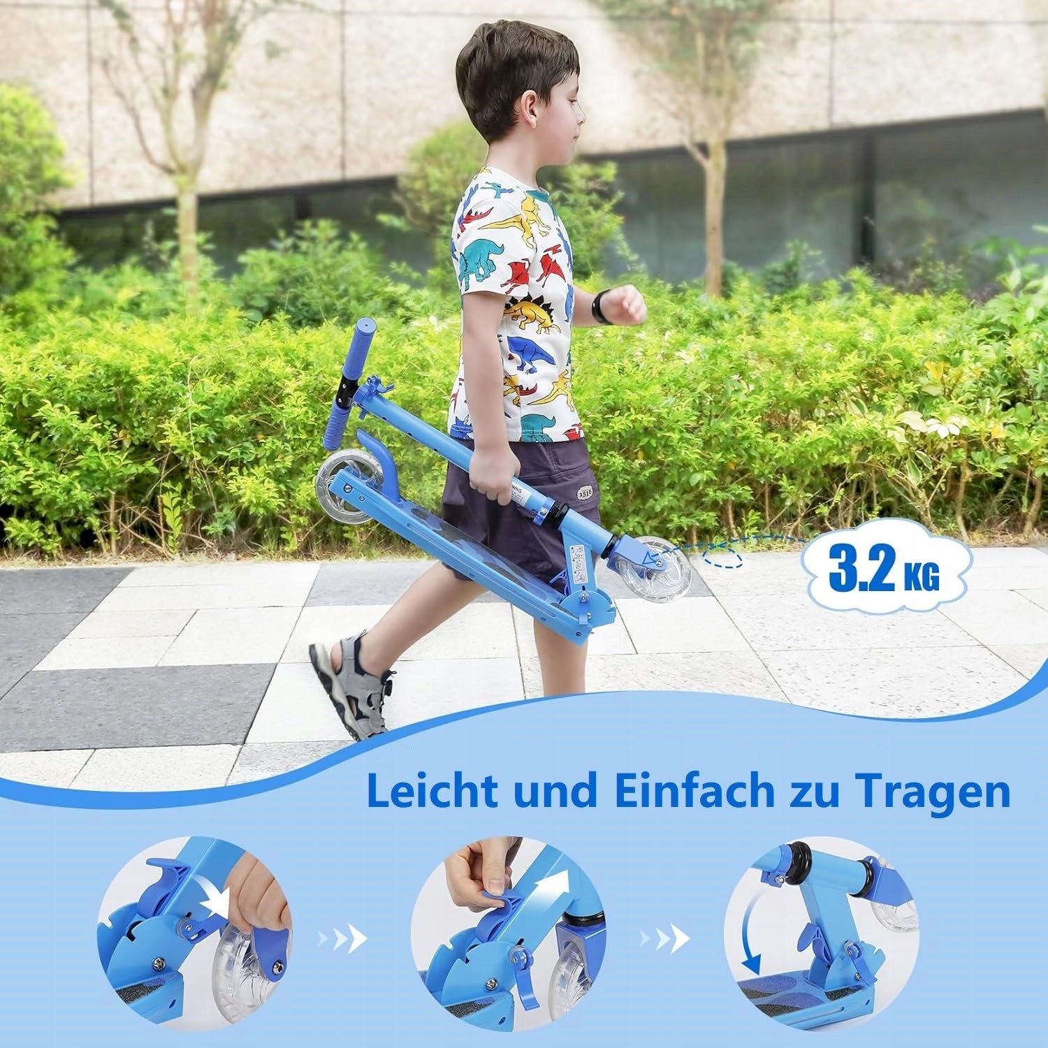 TONBUX Kids Scooter for Age 5-12, with 2 Light Up Wheels, Stem and Deck Brand no brand