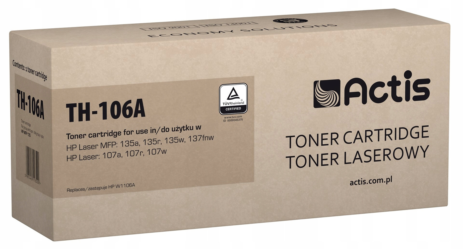 TONER ACTIS HP TH-106A 106A W1106A MFP 135W 137fnw