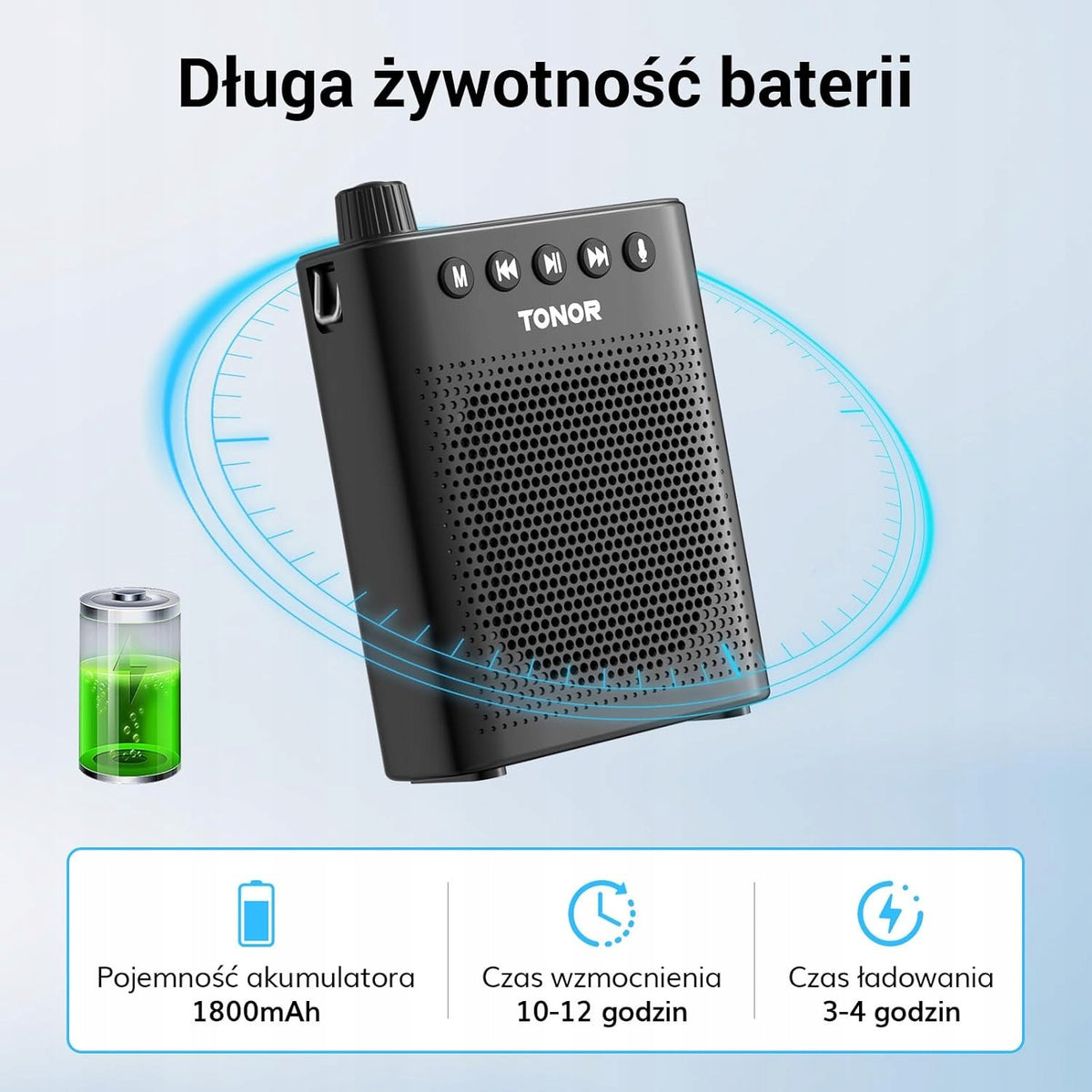 TONOR K10 - 10W Portable Voice Amplifier - Head Microphone - Bluetooth Packaging status original