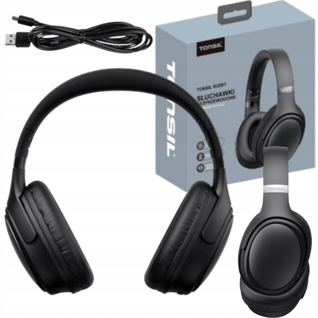 TONSIL WIRELESS EAR HEADPHONES LONG OPERATION BLUETOOTH BLACK Brand Tonsil