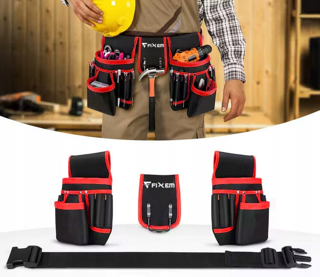 TOOL ASSEMBLY BELT FOR CONSTRUCTION TOOLS ADJUSTABLE 22 POCKETS Maximum length 125 cm