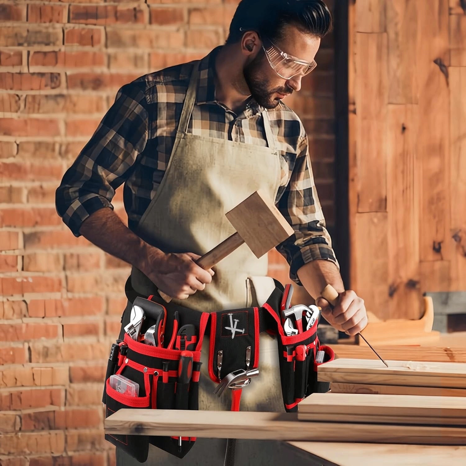 TOOL ASSEMBLY BELT FOR CONSTRUCTION TOOLS ADJUSTABLE 22 POCKETS Packaging status original