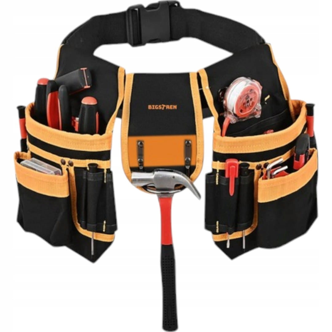TOOL ASSEMBLY BELT FOR CONSTRUCTION TOOLS ADJUSTABLE 22 POCKETS XL Maximum length 130 cm