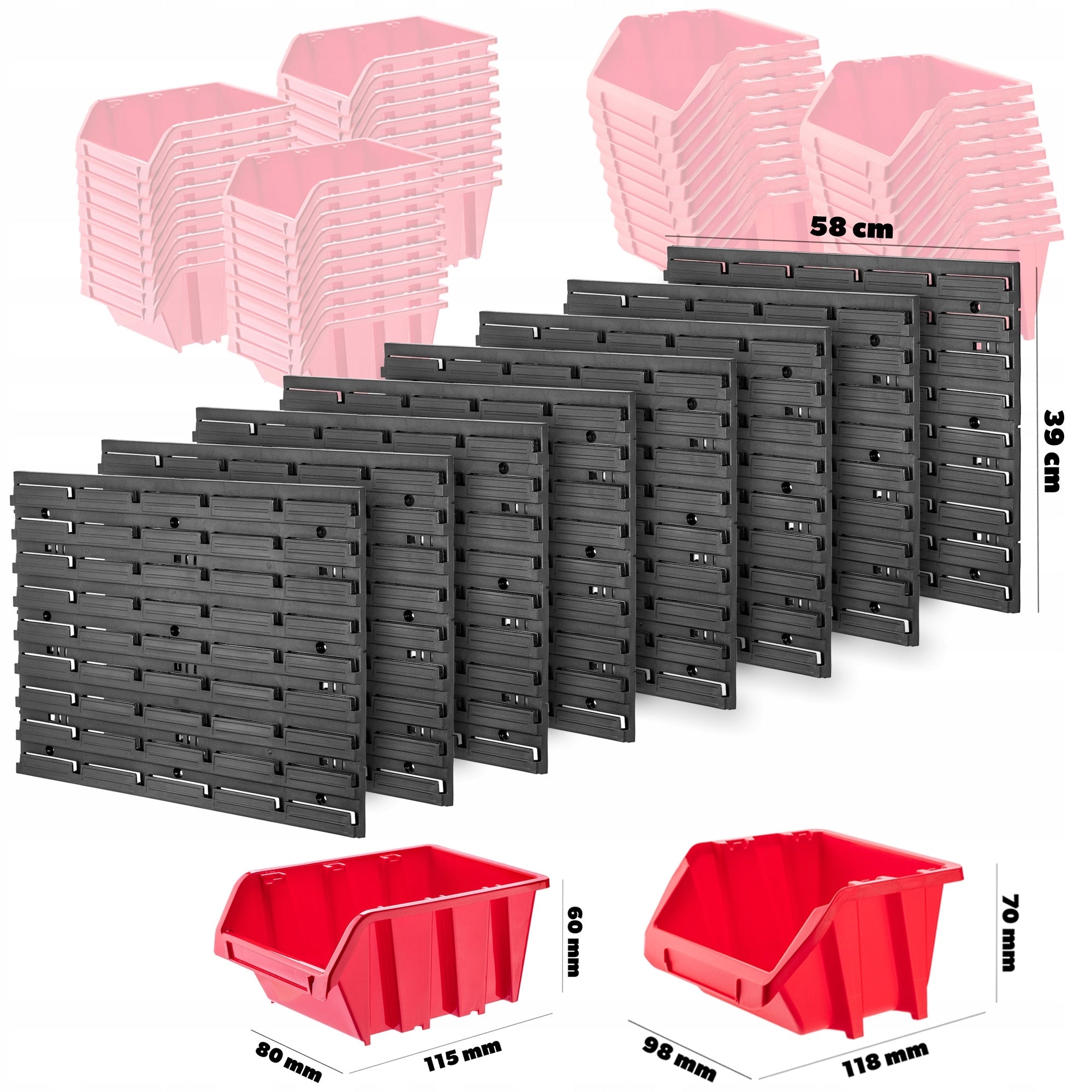 TOOL BOARD 232x78cm WORKSHOP WALL GARAGE FOR TOOLS 140EL Color red