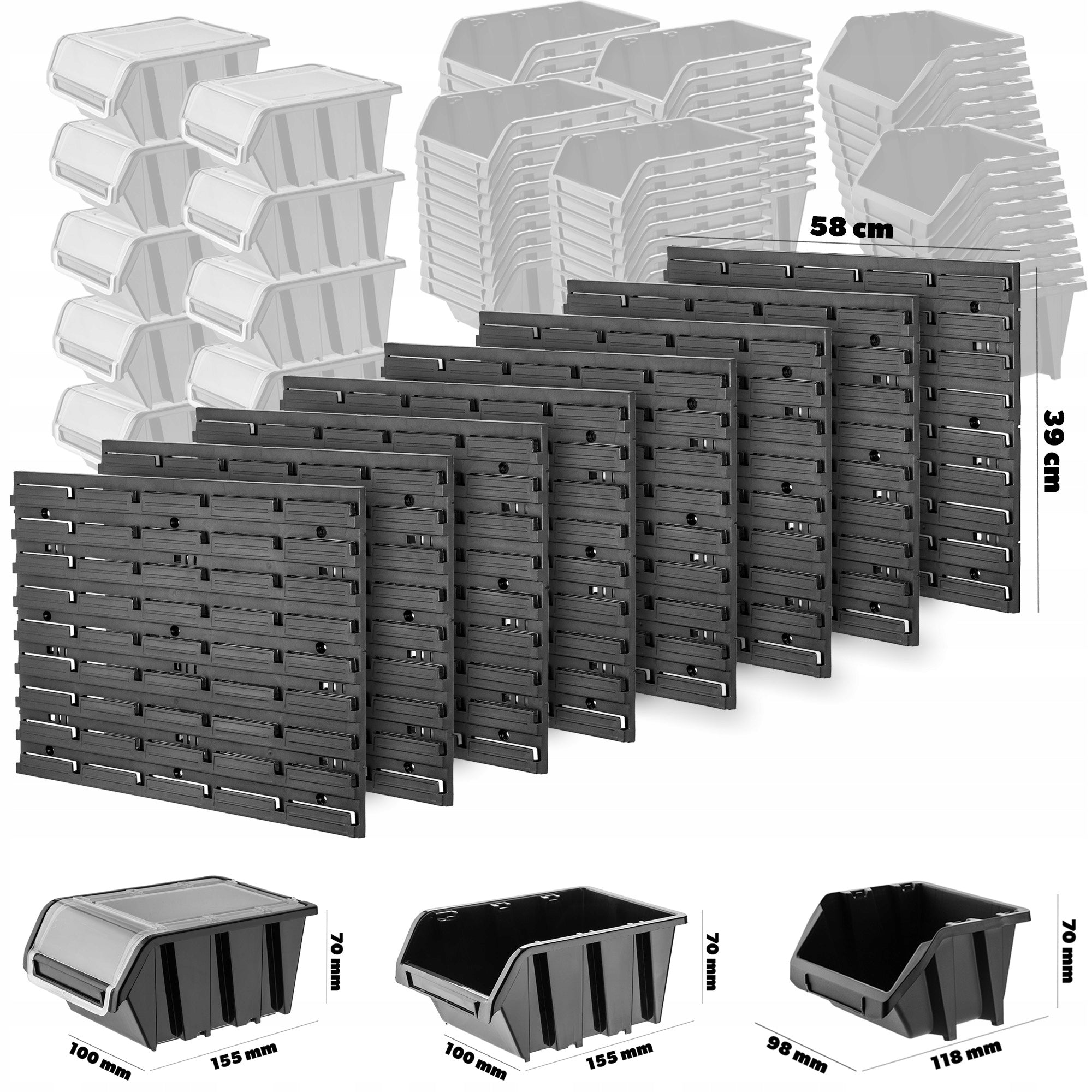 TOOL BOARD WORKSHOP WALL 232x78 cm 180 CUVETTE GARAGE WORKSHOP Color black