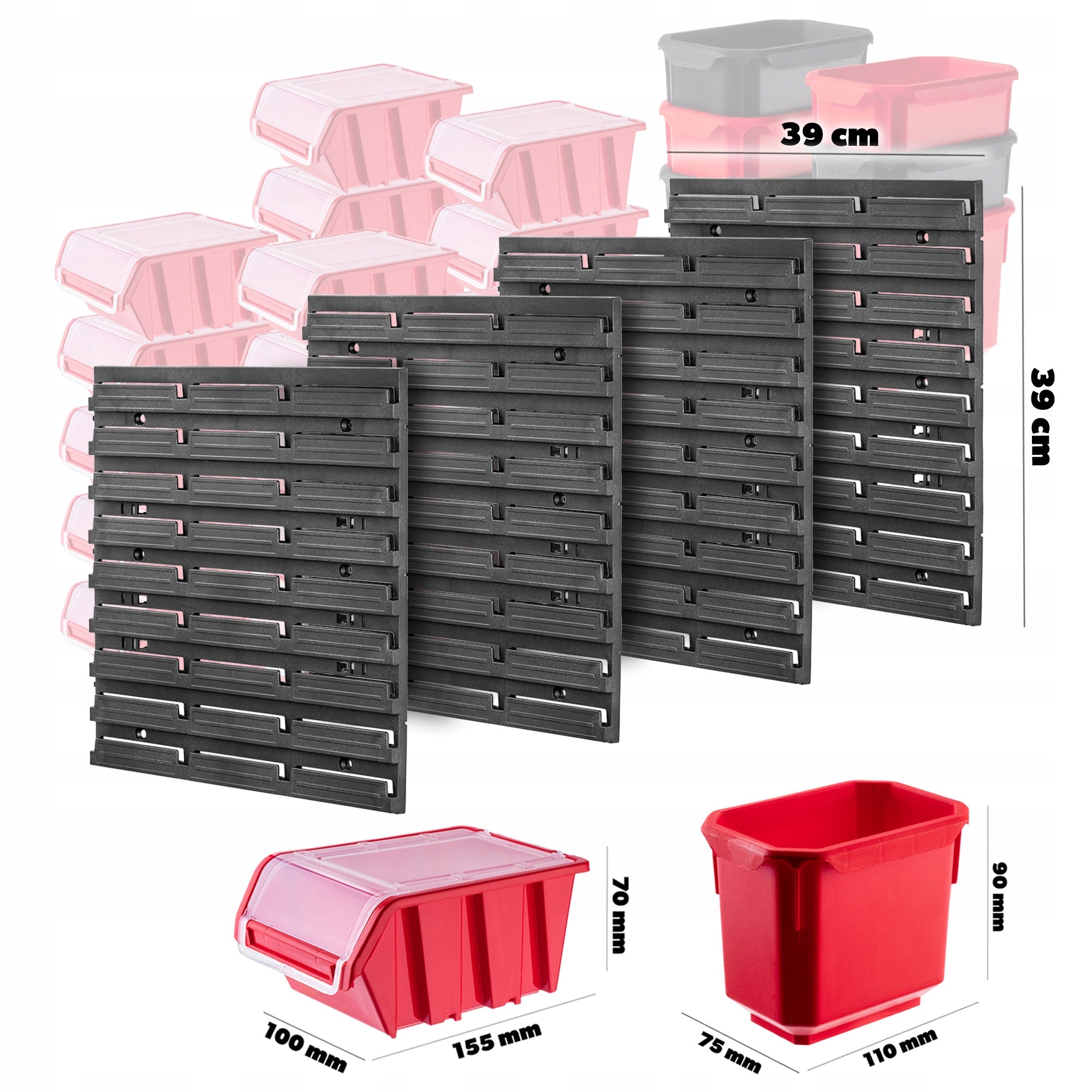 TOOL BOARD WORKSHOP WALL 78x78cm 50EL GARAGE WORKSHOP Color red