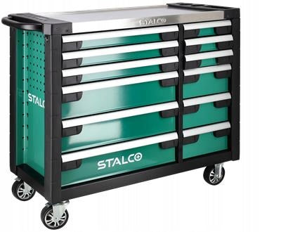 TOOL CABINET 12 DRAWERS WITH EQUIPMENT STAINLESS STEEL TOP STALCO EAN (GTIN) 5905947949069