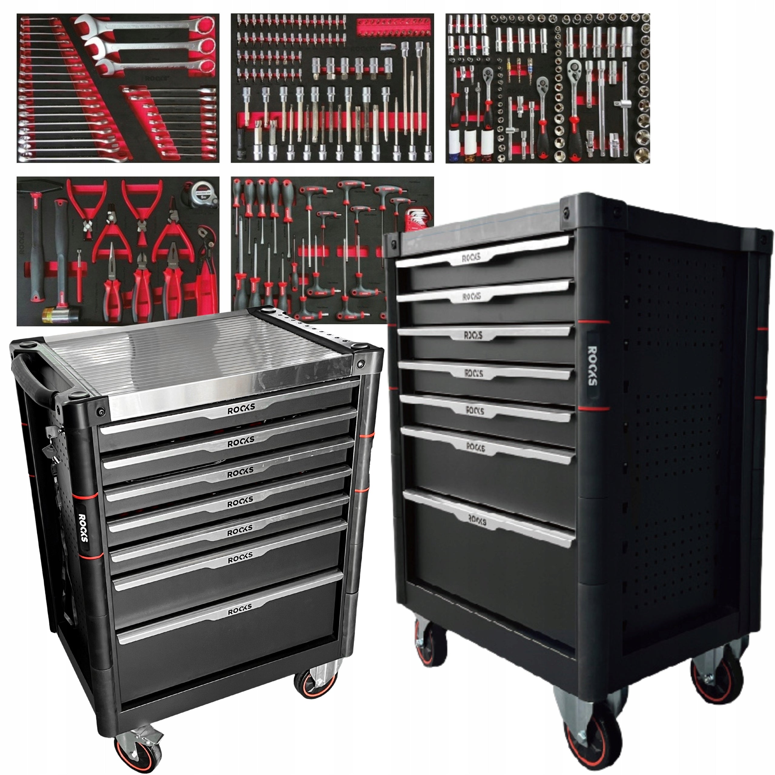 TOOL CABINET WITH EQUIPMENT 276 TOOLS 7 DRAWERS TOOL TROLLEY