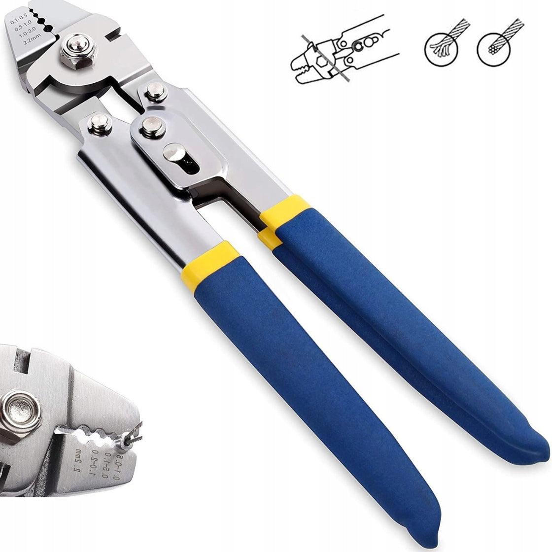 TOOL FOR CRIMPING STEEL CABLES CRIMPER +160x BARREL BUSHINGS Manufacturer code MEH/MW/A-ZAC02