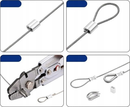 TOOL FOR CRIMPING STEEL CABLES CRIMPER 160x BARREL BUSHINGS Manufacturer code NARZĘDZIE DO ZACISKANIA LINEK STALOWYCH