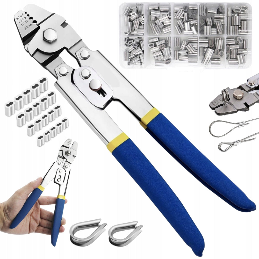 TOOL FOR CRIMPING STEEL CABLES CRIMPER +160x BARREL BUSHINGS