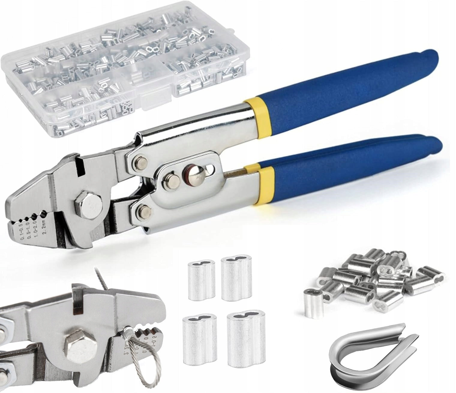 TOOL FOR CRIMPING STEEL CABLES CRIMPING MACHINE 176 ELEMENTS SET