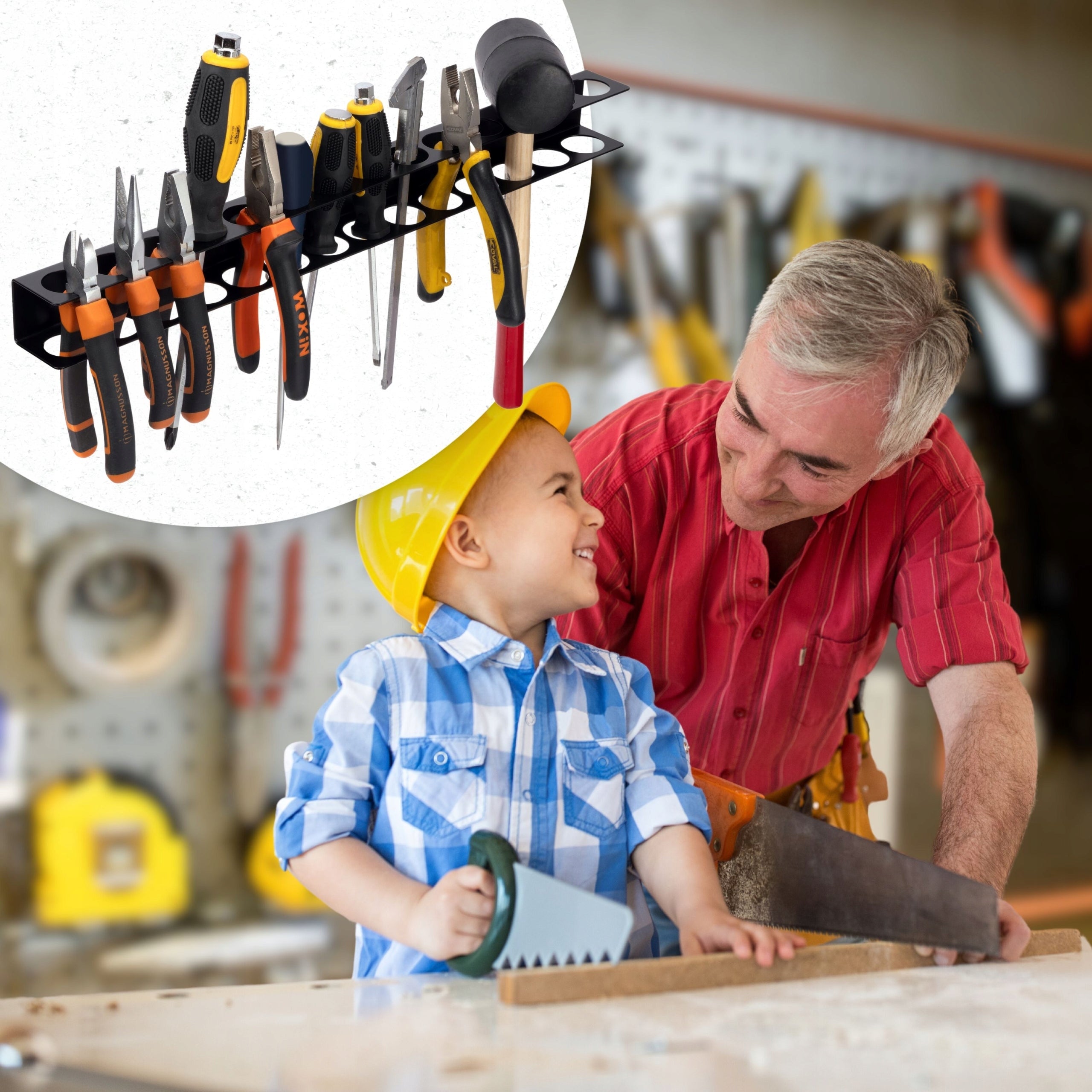 TOOL HANGER WALL COMBINERS FOR WORKSHOP BLACK METAL HANDLE Dominant material metal