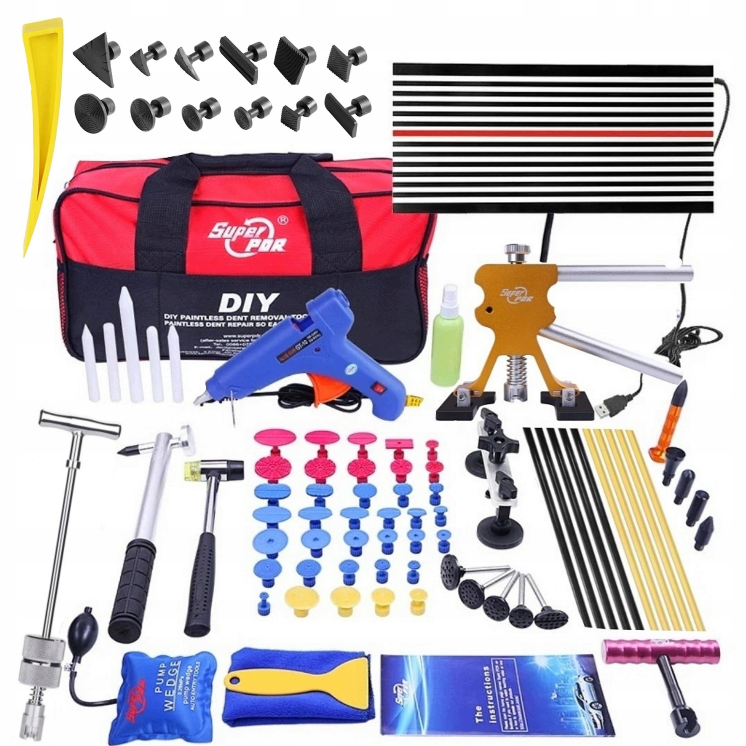 TOOL SET 100EL. FOR PULLING OUT DENTS SET PDR REMOVAL OF DENTS