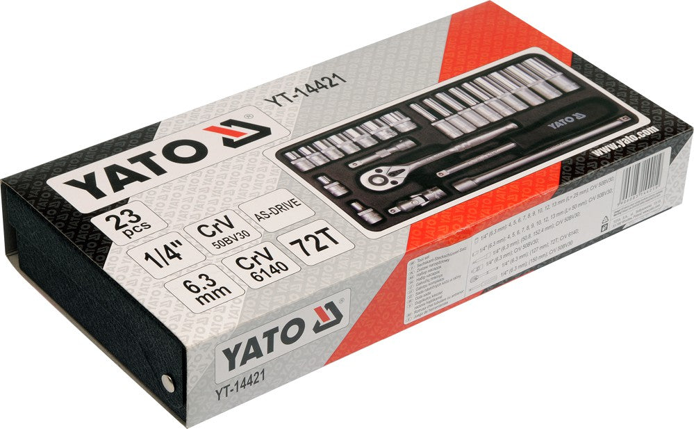 TOOL SET 23PCS 1/4" YT-14421 YATO EAN (GTIN) 5906083144219