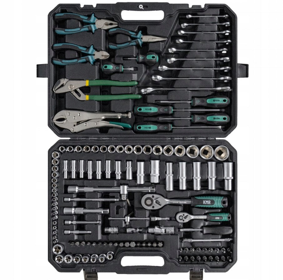 TOOL SET KMR18 - 131 ELEMENTS 1/2" 1/4" Product weight with unit packaging 1 kg