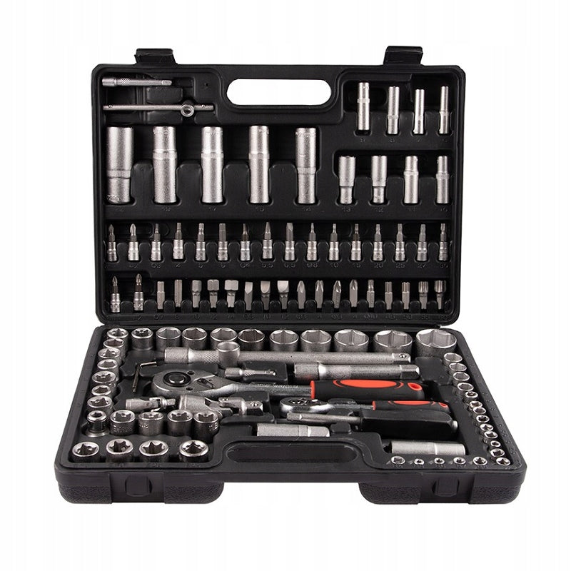 TOOL SET SOCKET WRENCHES 108 ELEMENTS RATCHET CAP 1/4 1/2