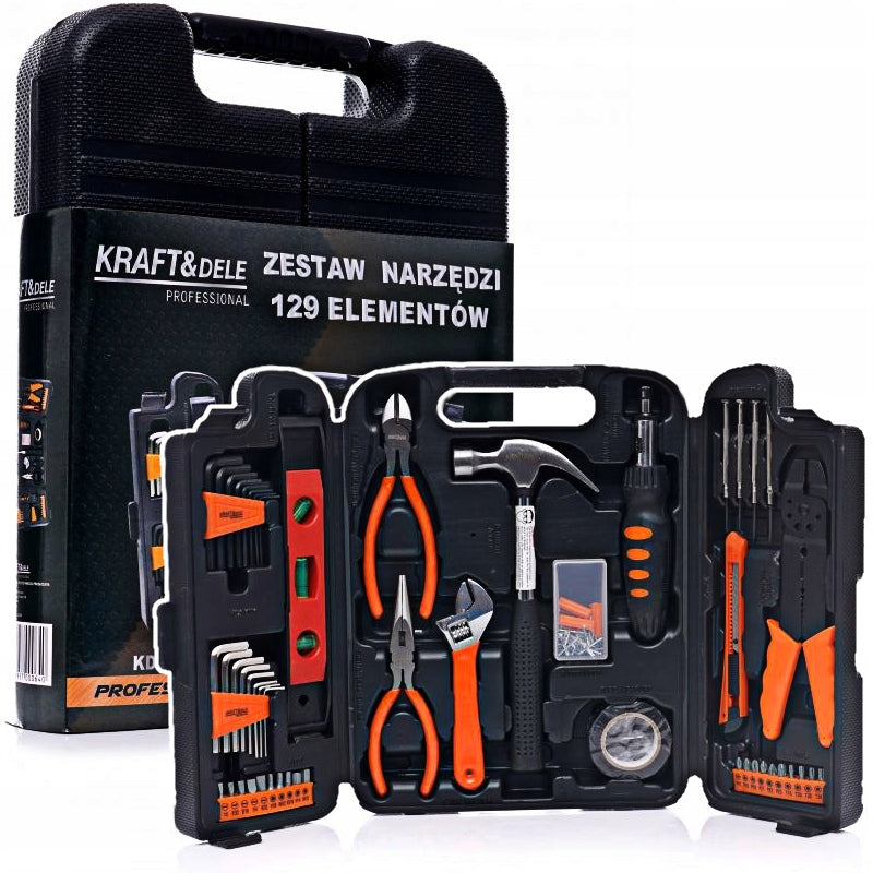 TOOL SET SUITCASE 129 ELEMENTS FOR DIY TOOL KRAFT Brand Kraft&Dele
