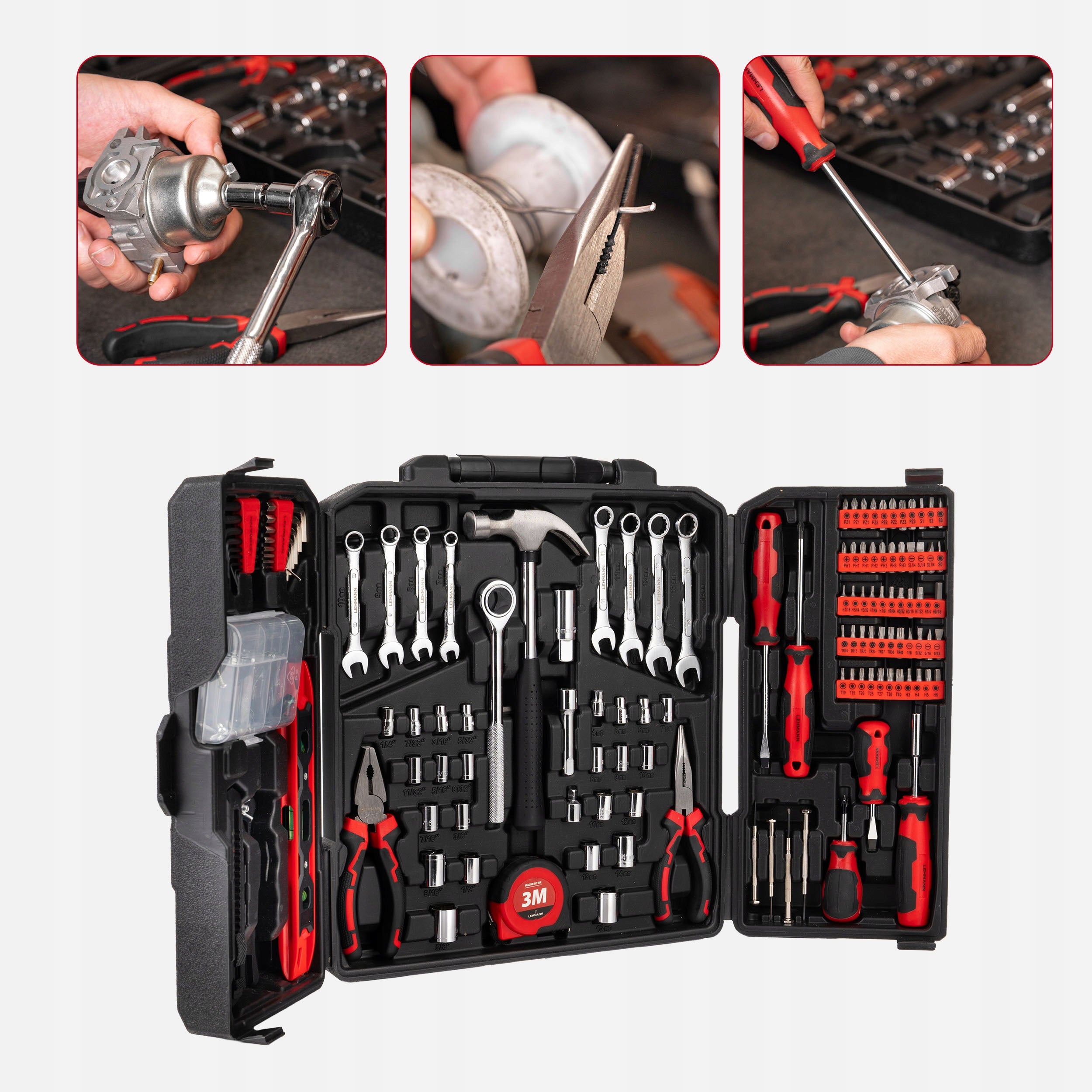 TOOL SET TOOL CASE KEYS SOCKET WRENCHES IN CASE 168 EL Brand Lehmann