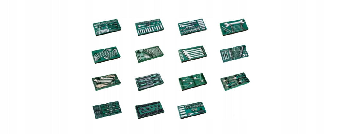 TOOL TROLLEY 7 DRAWERS ST95113G (009928) WITH 299 EL. VERSION PRO/GREEN Product width 458 cm